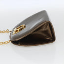 Salvatore Ferragamo Chain Gancini Shoulder Bag Patent leather Gold Auth ka1672-4