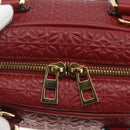 LOEWE Anagram Amazonas 23 Hand Bag Leather 2way Red Gold Auth ka1676SAM-19