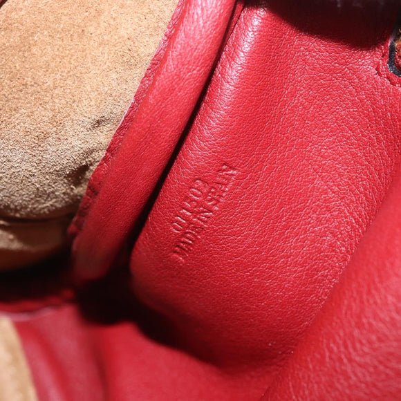 LOEWE Anagram Amazonas 23 Hand Bag Leather 2way Red Gold Auth ka1676SAM