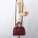 LOEWE Anagram Amazonas 23 Hand Bag Leather 2way Red Gold Auth ka1676SAM-24