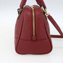 LOEWE Anagram Amazonas 23 Hand Bag Leather 2way Red Gold Auth ka1676SAM-3