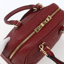 LOEWE Anagram Amazonas 23 Hand Bag Leather 2way Red Gold Auth ka1676SAM-6