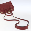 LOEWE Anagram Amazonas 23 Hand Bag Leather 2way Red Gold Auth ka1676SAM-8