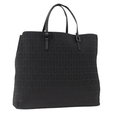 FENDI Zucchino Canvas Hand Bag Black Auth ka1678V