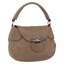 Salvatore Ferragamo Gancini Shoulder Bag Leather Beige Auth ka1679-1