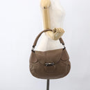 Salvatore Ferragamo Gancini Shoulder Bag Leather Beige Auth ka1679-22