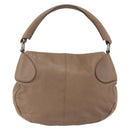 Salvatore Ferragamo Gancini Shoulder Bag Leather Beige Auth ka1679-2