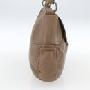 Salvatore Ferragamo Gancini Shoulder Bag Leather Beige Auth ka1679-3