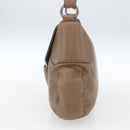 Salvatore Ferragamo Gancini Shoulder Bag Leather Beige Auth ka1679-4