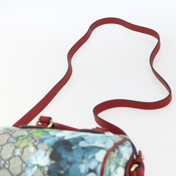 GUCCI GG Blooms Mini Boston Bag PVC 2way Red Navy 432123 Auth ka1682SAM
