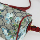 GUCCI GG Blooms Mini Boston Bag PVC 2way Red Navy 432123 Auth ka1682SAM-14