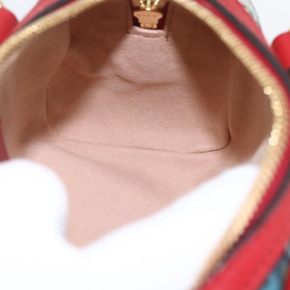 GUCCI GG Blooms Mini Boston Bag PVC 2way Red Navy 432123 Auth ka1682SAM