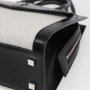 SAINT LAURENT Uptown Small Hand Bag PVC Leather 2way Black White Auth ka1686SAM-16