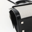 SAINT LAURENT Uptown Small Hand Bag PVC Leather 2way Black White Auth ka1686SAM-17