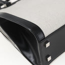 SAINT LAURENT Uptown Small Hand Bag PVC Leather 2way Black White Auth ka1686SAM-9