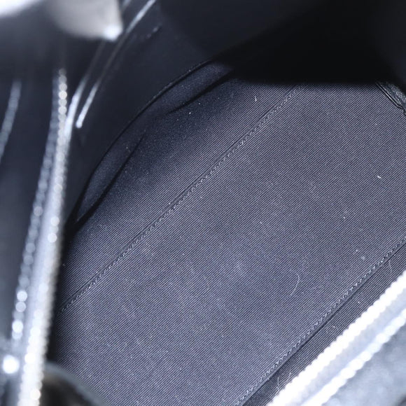 SAINT LAURENT Uptown Small Hand Bag PVC Leather 2way Black White Auth ka1686SAM