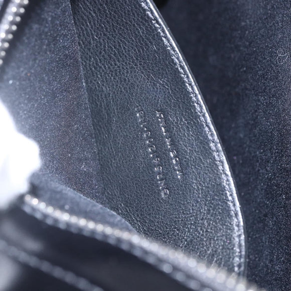 SAINT LAURENT Uptown Small Hand Bag PVC Leather 2way Black White Auth ka1686SAM