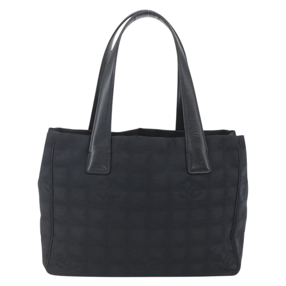 CHANEL New Travel Line Tote Bag Nylon Black Gold CC Auth ka1688