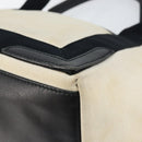 BALENCIAGA Navy Kabas S Hand Bag Canvas Black White 339933 Auth ka169-15