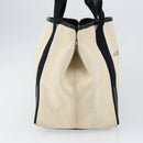 BALENCIAGA Navy Kabas S Hand Bag Canvas Black White 339933 Auth ka169-4