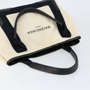 BALENCIAGA Navy Kabas S Hand Bag Canvas Black White 339933 Auth ka169-6
