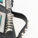 FENDI Chain Double Micro Baguette Bag Leather 2way Black Beige Auth ka1695M-14