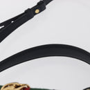 GUCCI Silvi Web Sherry Line Hand Bag Leather 2way Navy Gold 431665 Auth ka1697V-14