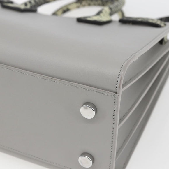 SAINT LAURENT Sac De Jour Baby Hand Bag Leather 2way Gray Silver Auth ka1699SAM