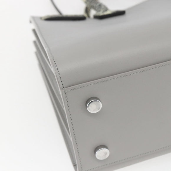 SAINT LAURENT Sac De Jour Baby Hand Bag Leather 2way Gray Silver Auth ka1699SAM