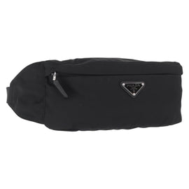 PRADA Waist bag Nylon Black Silver Auth ka1700SAM