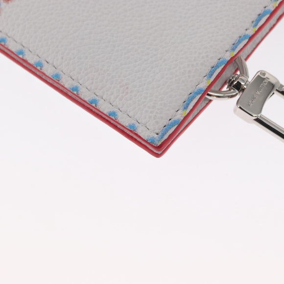 LOUIS VUITTON Damier Spray Double Zip Card Holder White M81430 LV Auth ka1706M