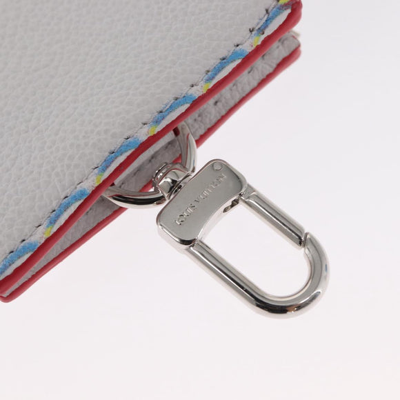 LOUIS VUITTON Damier Spray Double Zip Card Holder White M81430 LV Auth ka1706M