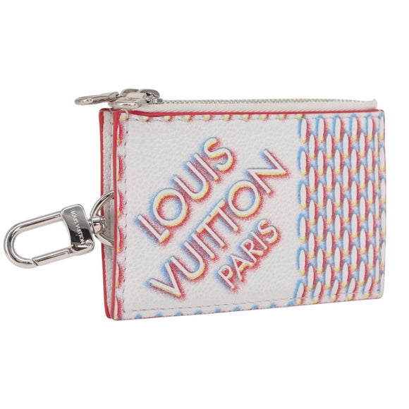 LOUIS VUITTON Damier Spray Double Zip Kartenhalter Weiß M81430 LV Auth ka1706M