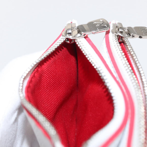 LOUIS VUITTON Damier Spray Double Zip Kartenhalter Weiß M81430 LV Auth ka1706M