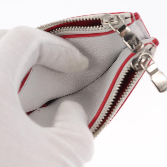 LOUIS VUITTON Damier Spray Double Zip Card Holder White M81430 LV Auth ka1706M