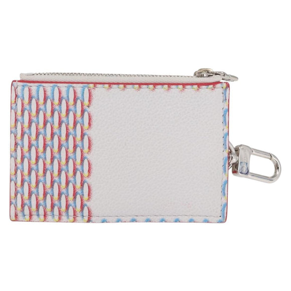 LOUIS VUITTON Damier Spray Double Zip Kartenhalter Weiß M81430 LV Auth ka1706M
