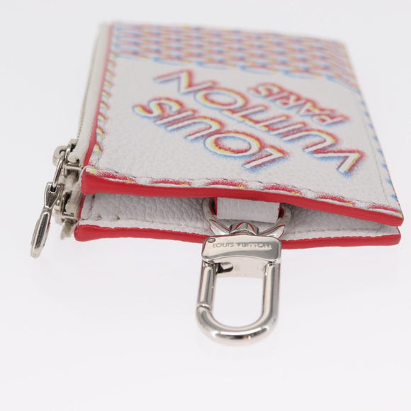 LOUIS VUITTON Damier Spray Double Zip Kartenhalter Weiß M81430 LV Auth ka1706M