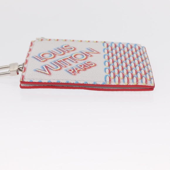 LOUIS VUITTON Damier Spray Double Zip Kartenhalter Weiß M81430 LV Auth ka1706M