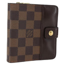 LOUIS VUITTON Damier Ebene Compact Zip Wallet N61668 LV Auth ka1707V-1