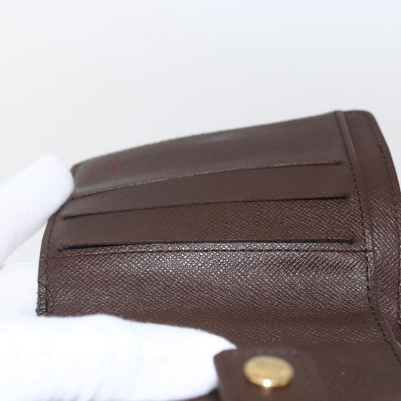 LOUIS VUITTON Damier Ebene Compact Zip Wallet N61668 LV Auth ka1707V