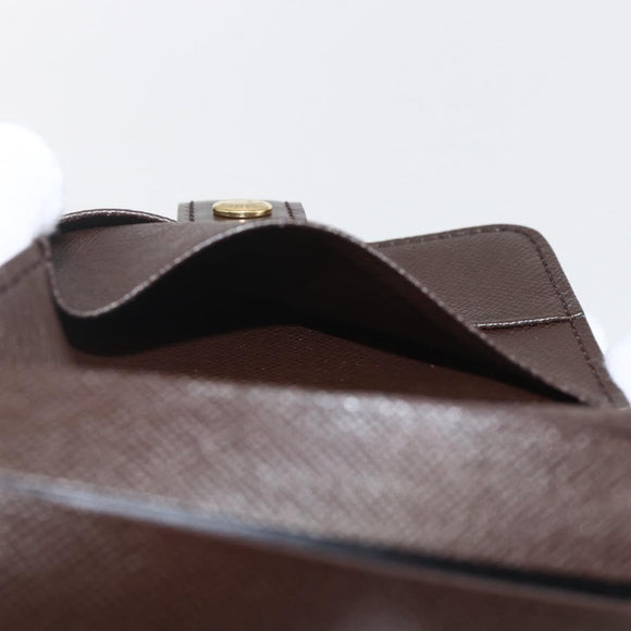 LOUIS VUITTON Damier Ebene Compact Zip Wallet N61668 LV Auth ka1707V