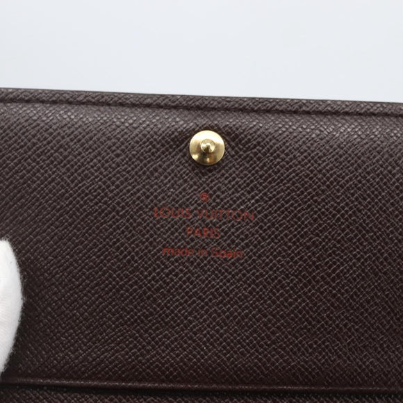 LOUIS VUITTON Damier Ebene Porte Monnaie Billets Tresor N61730 LV Auth ka1709