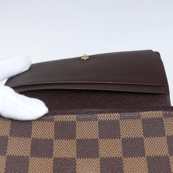 LOUIS VUITTON Damier Ebene Porte Monnaie Billets Tresor N61730 LV Auth ka1709