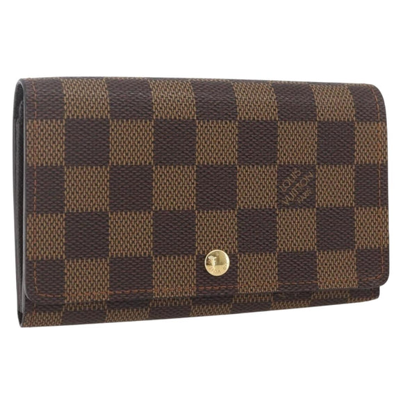 LOUIS VUITTON Damier Ebene Porte Monnaie Billets Tresor N61730 LV Auth ka1709