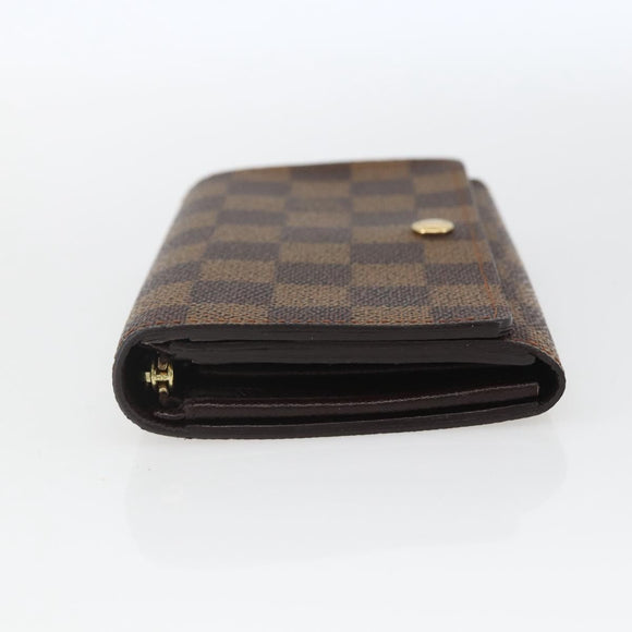 LOUIS VUITTON Damier Ebene Porte Monnaie Billets Tresor N61730 LV Auth ka1709