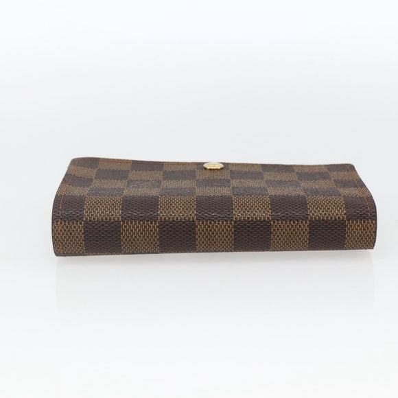 LOUIS VUITTON Damier Ebene Porte Monnaie Billets Tresor N61730 LV Auth ka1709
