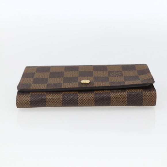 LOUIS VUITTON Damier Ebene Porte Monnaie Billets Tresor N61730 LV Auth ka1709