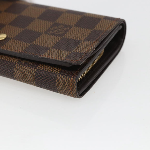 LOUIS VUITTON Damier Ebene Porte Monnaie Billets Tresor N61730 LV Auth ka1709