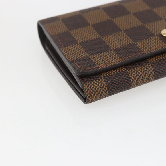 LOUIS VUITTON Damier Ebene Porte Monnaie Billets Tresor N61730 LV Auth ka1709