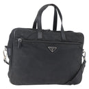 PRADA Hand Bag Nylon 2way Black Silver Auth ka171-1